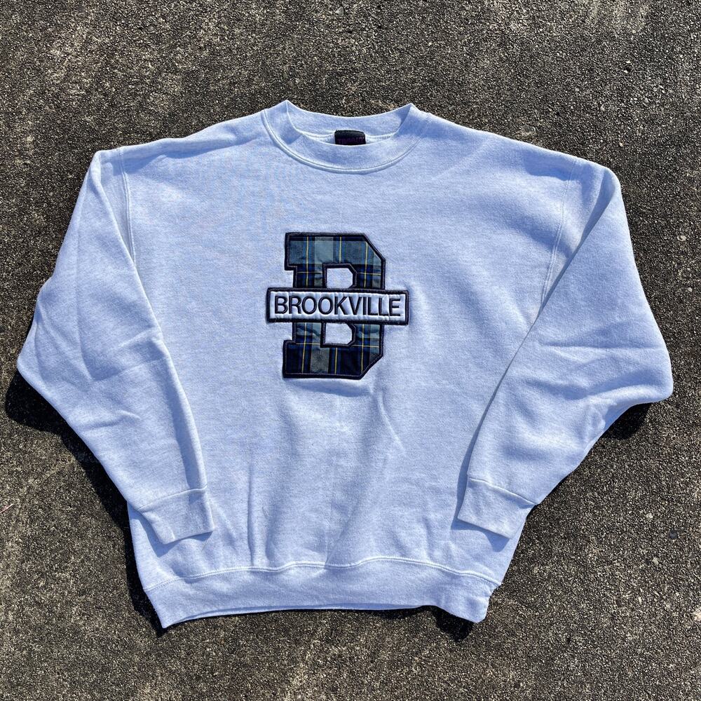 Vintage Grey Brookville Blue Devils Sweatshirt Size Large